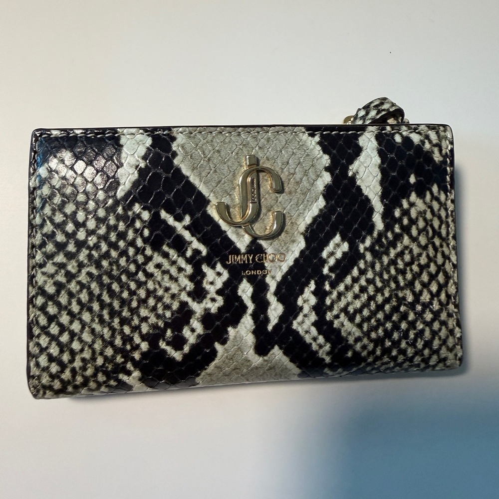 JIMMY CHOO snakeskin zipper wallet